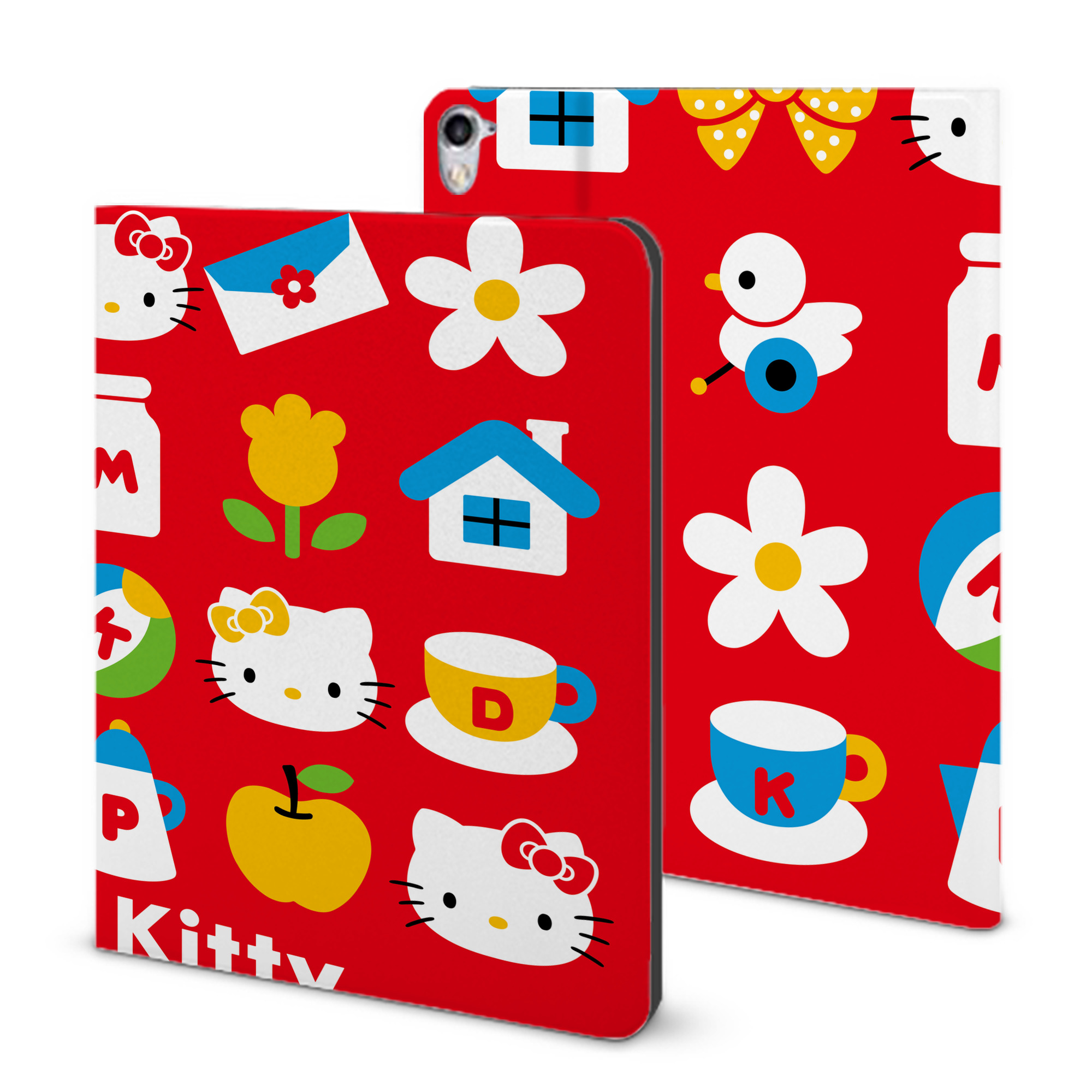 （画像用） Hello Kitty ハローキティ IPad ケース ブック型 PUレザー TPU 耐衝撃 軽量 薄型 ペン収納なし 全面保護 IPad 各モデル対応